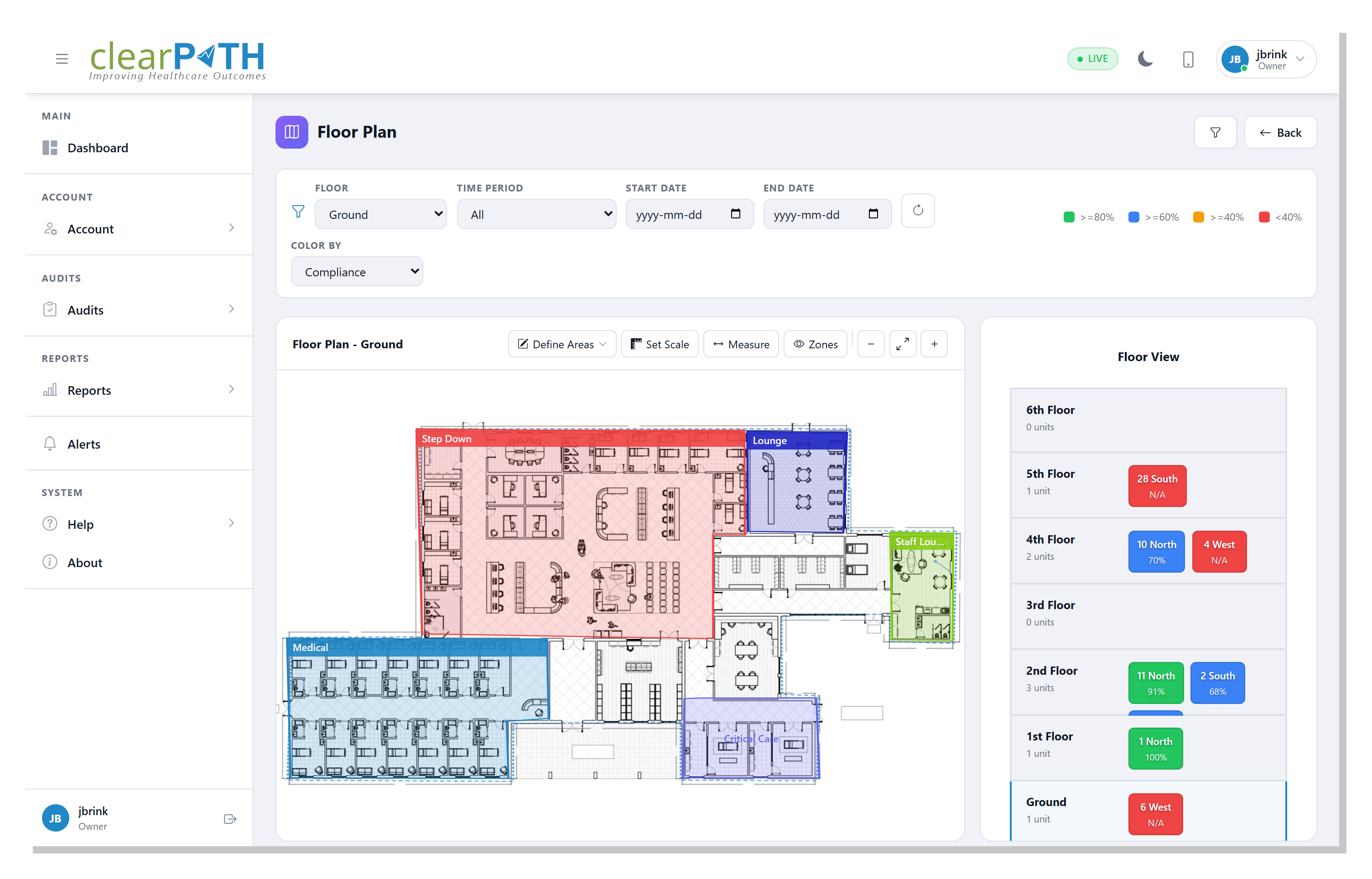 clearPath floor plan viewer with compliance overlay