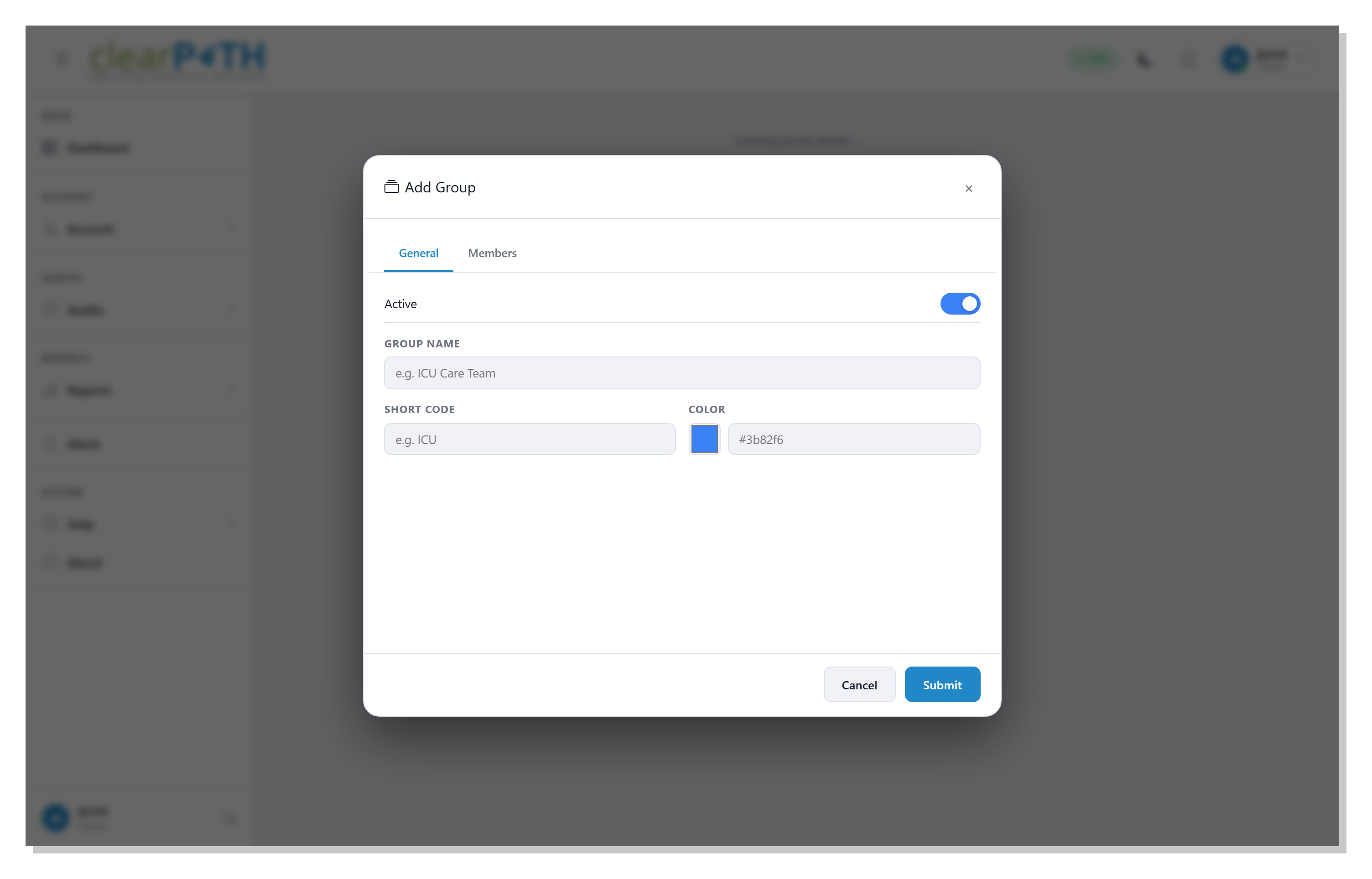 Group editor — General tab