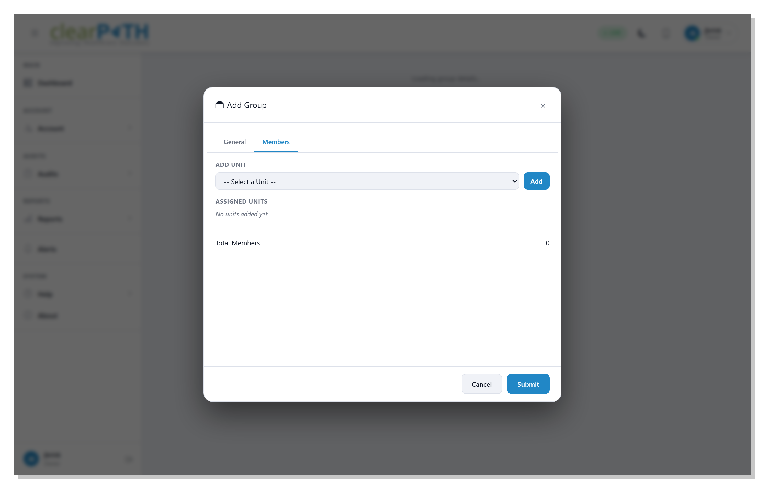 Group editor — Members tab